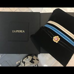 La Perla 18k gold flower choker
